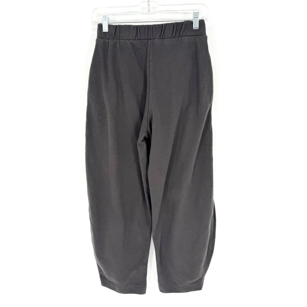 ZARA Barrel Leg Belted Sweatpant Trouser Washed Black/Grey‎ Size S Casual Lounge